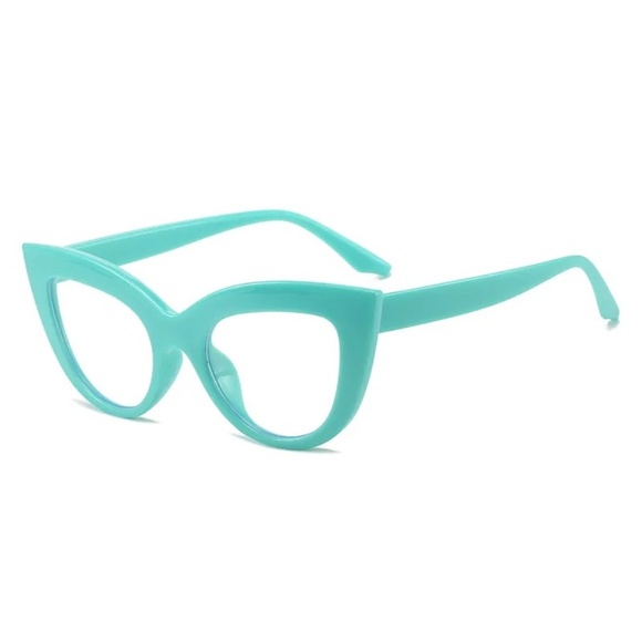**PERSEPHONE* Blue x Clear Cat Eye Fashion Glasses - Picture 1 of 3